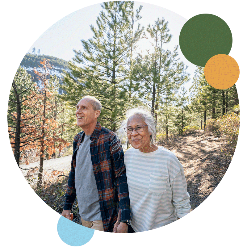 Mature Couple going for a nature walk in Tahoe, CA